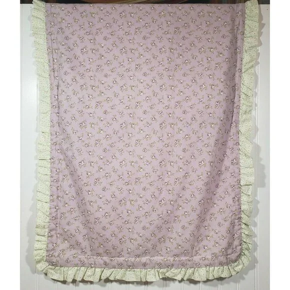 Vintage Laura Ashley Calico Floral Print King Cotton Pillow Sham Light Purple - Picture 2 of 5